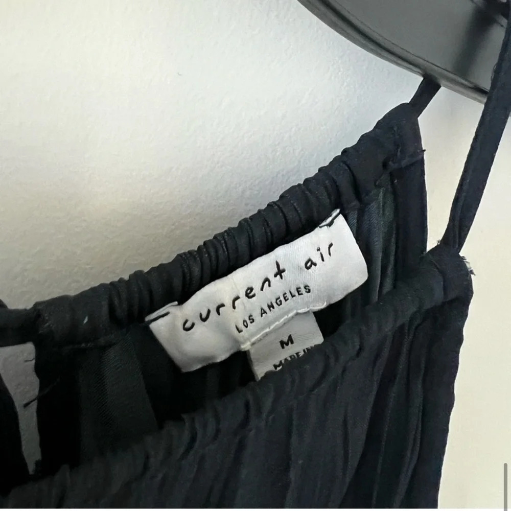 Current Air Midi Dress Halter Black Pleated Ruffle Anthropologie Wedding Guest - Picture 10 of 11